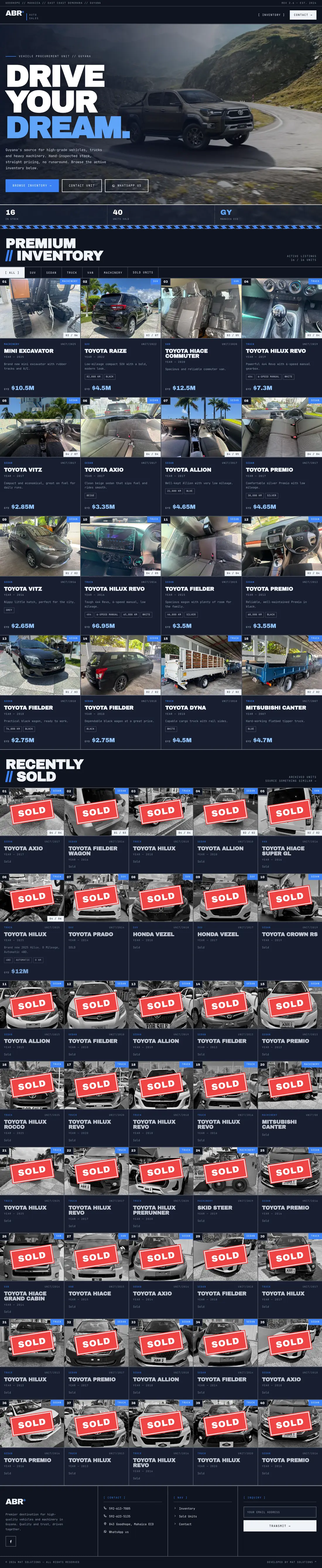 Full desktop view of ABR Auto Sales