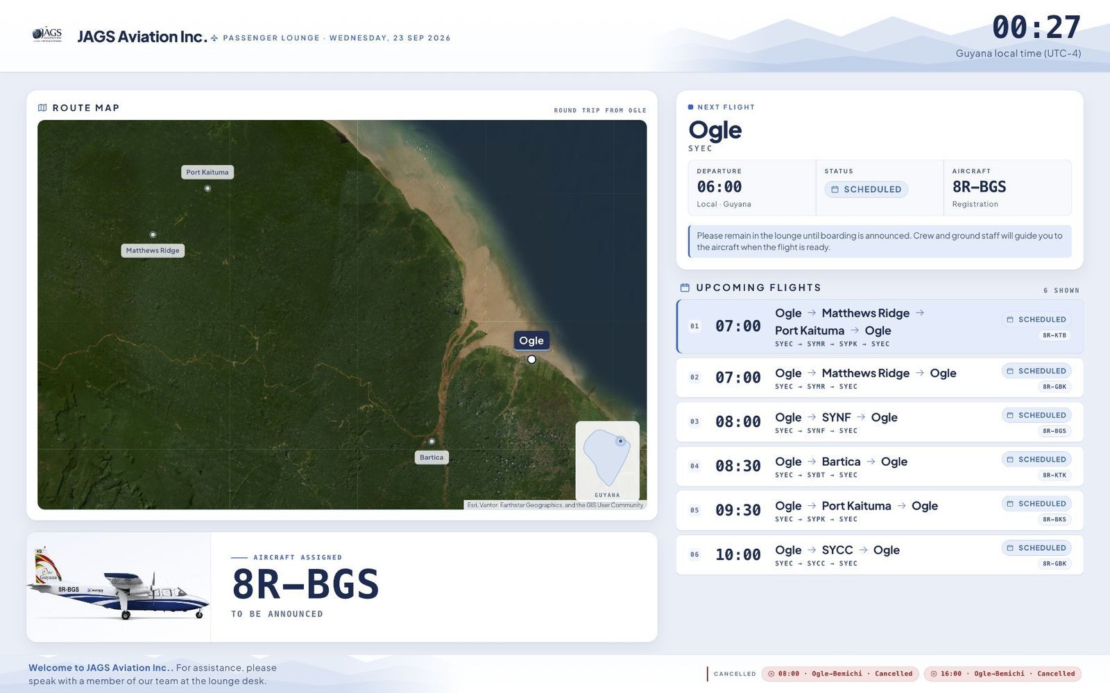 Aviation Management System website preview