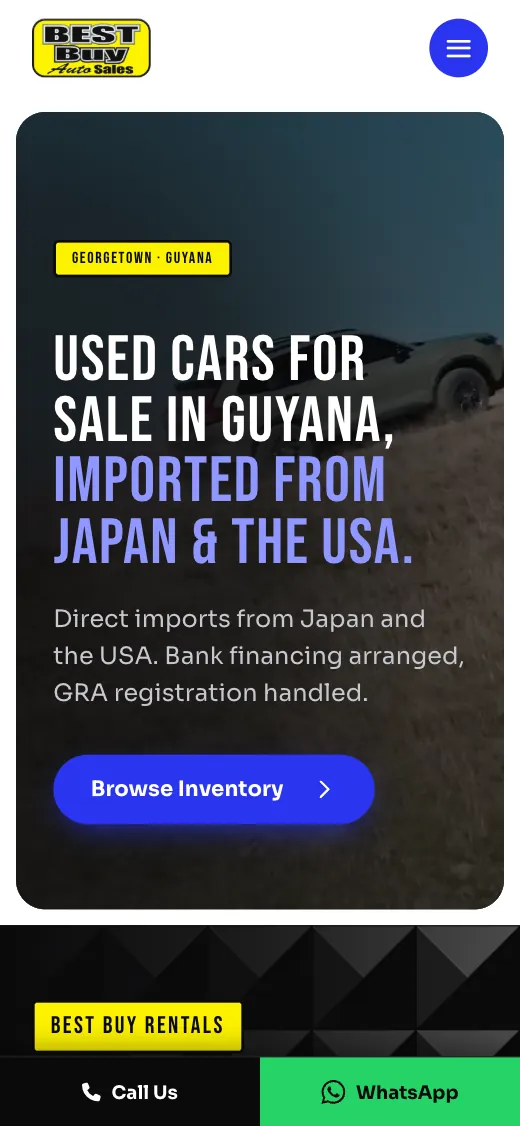 Best Buy Auto Sales mobile website preview
