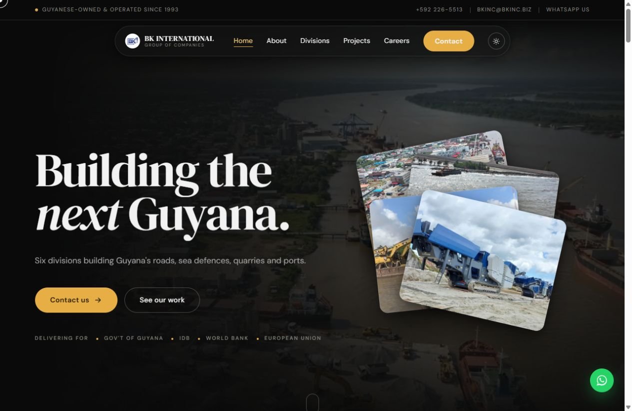 BK International website designed by MAT Solutions