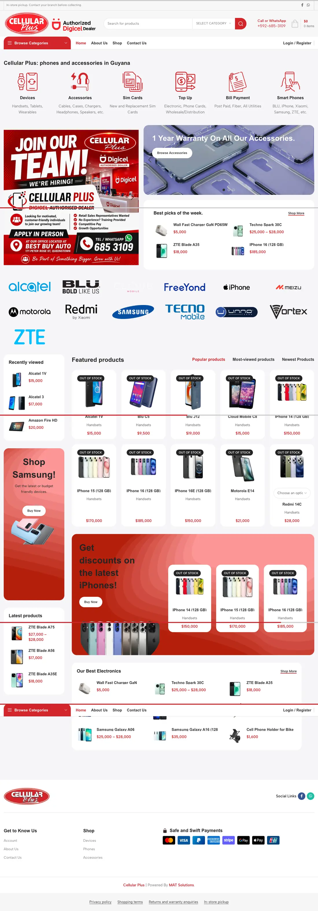 Full desktop view of Cellular Plus