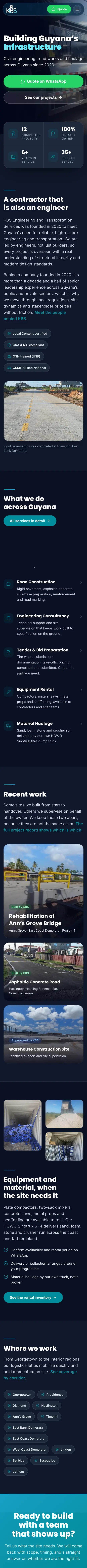 Full mobile view of KBS Engineering