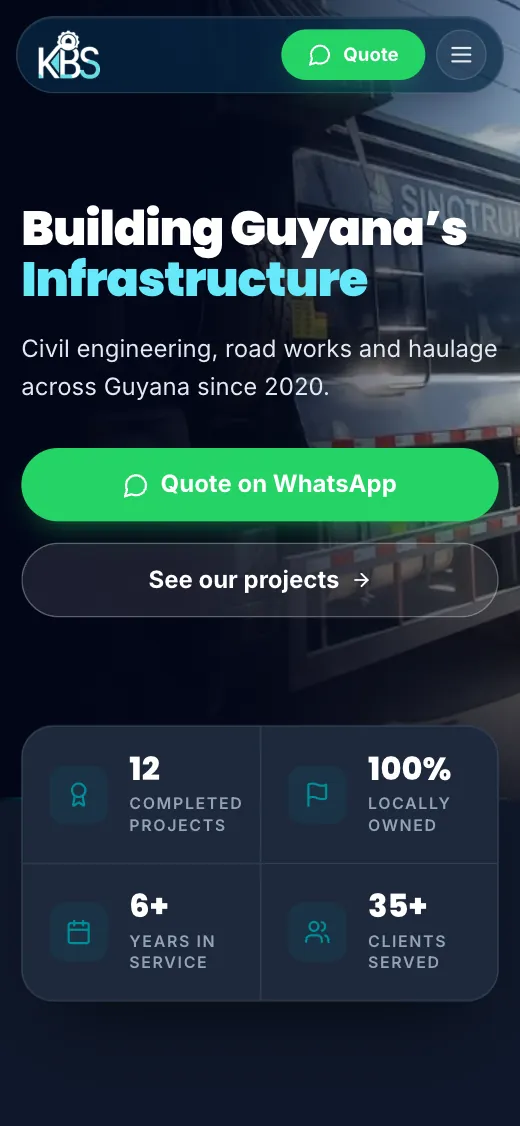 KBS Engineering mobile website preview