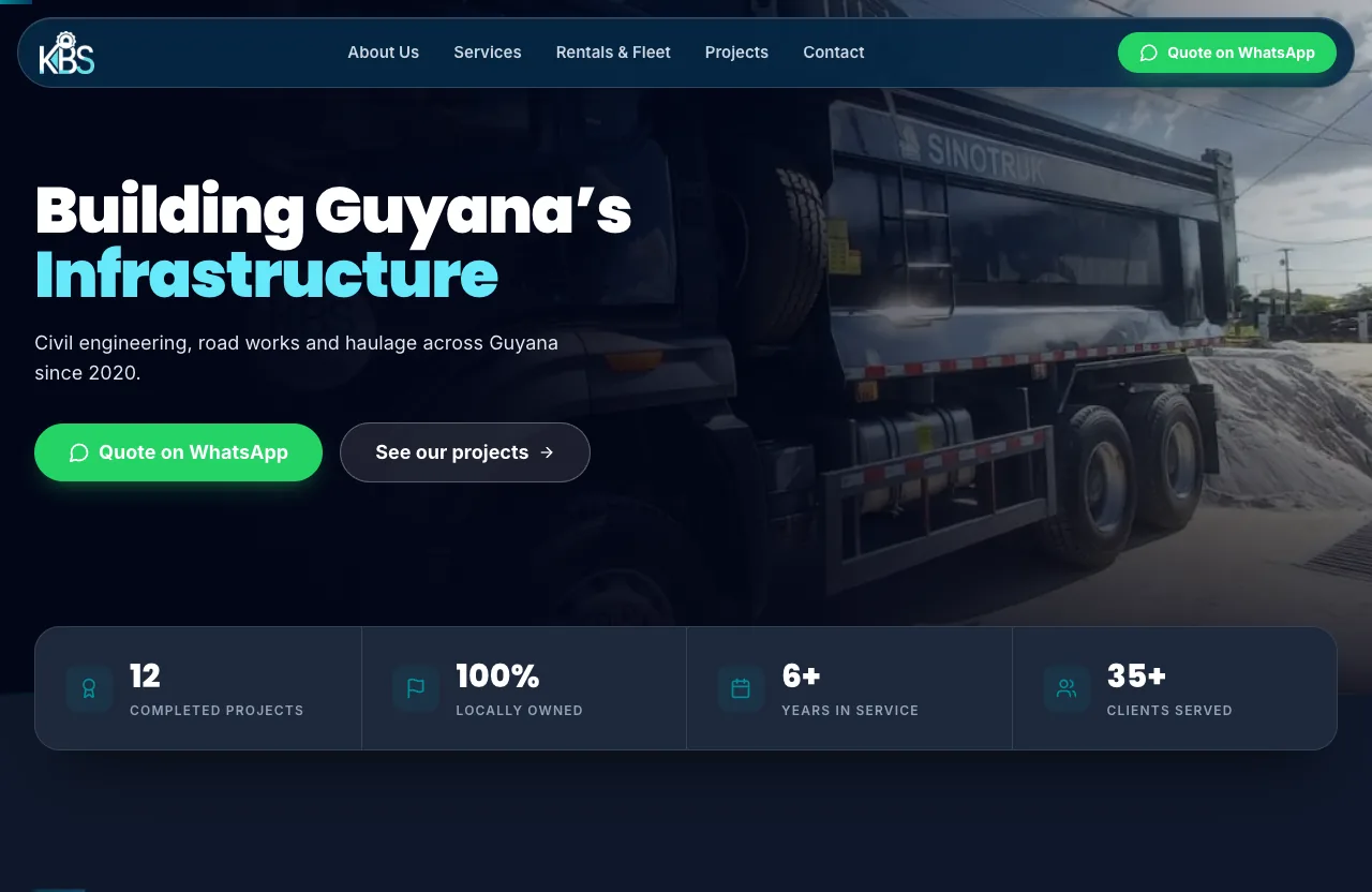 KBS Engineering website preview