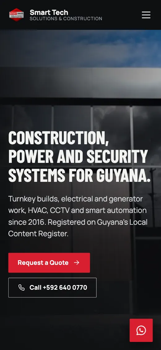 Smart Tech mobile website preview